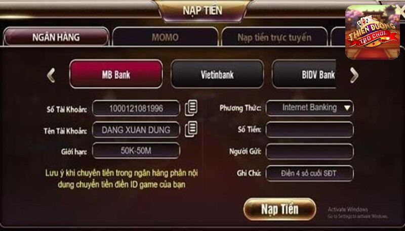 Nạp Tiền nhà cái TDTC Hướng dẫn chi tiết kinh nghiệm vàng